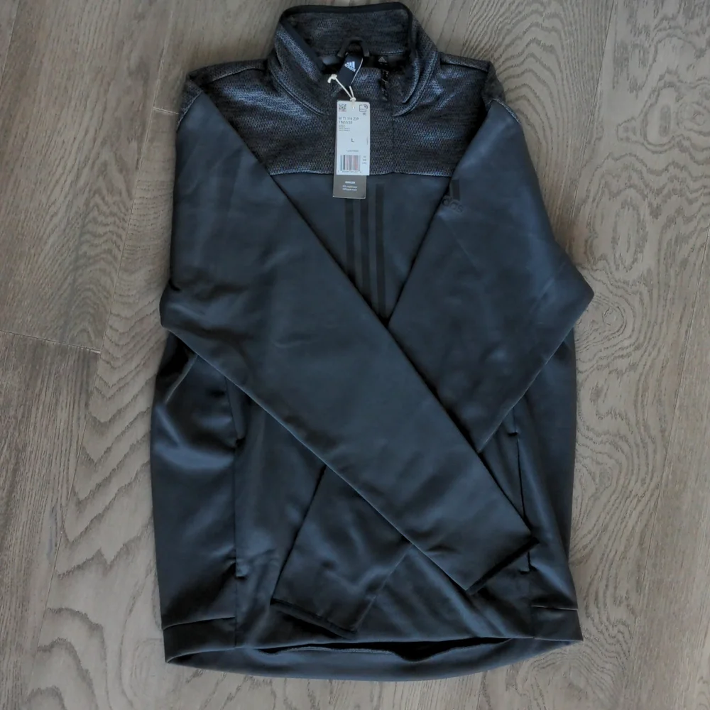 NWT Adidas 1/4 Zip Sweatshirt L - Picture 2 of 3